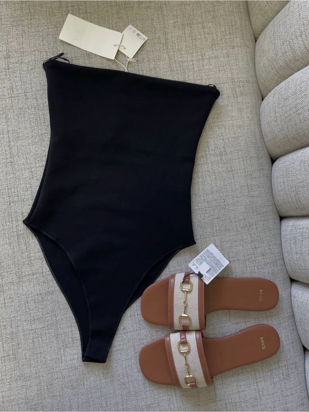 Zara Black Strapless Bodysuit